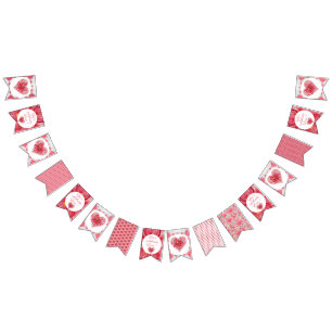 Hibiscus & lace RED Bunting