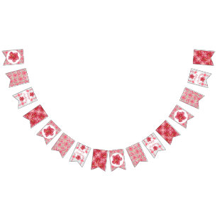 Hibiscus & lace RED Bunting