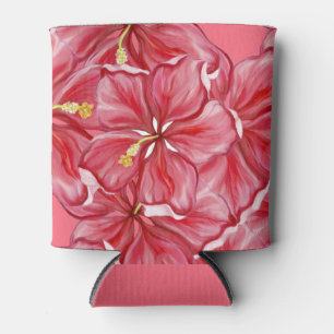 Hibiscus & lace RED Can Cooler