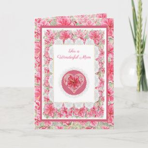 Hibiscus & lace RED Card