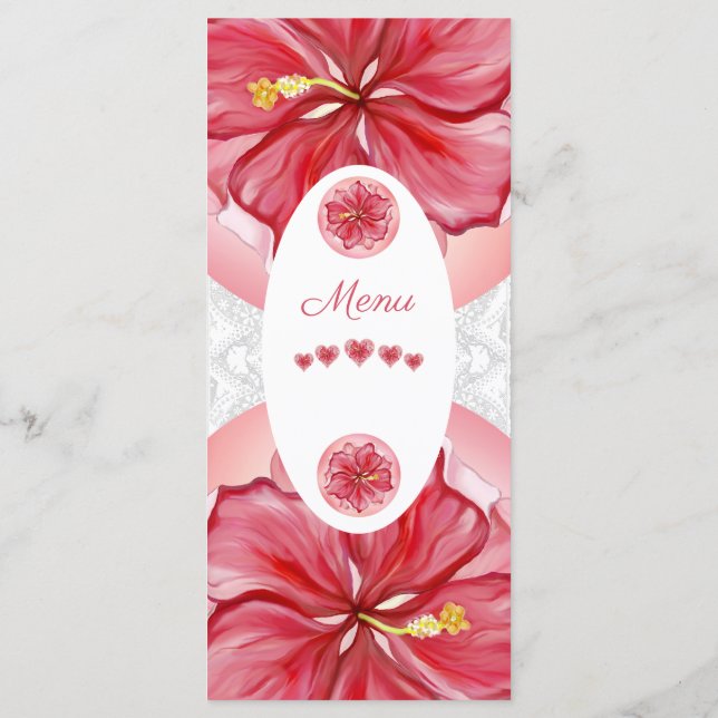 Hibiscus & lace RED Menu (Back)