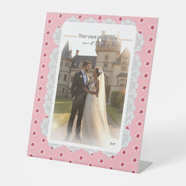 Hibiscus & lace RED Pedestal Sign (Front)