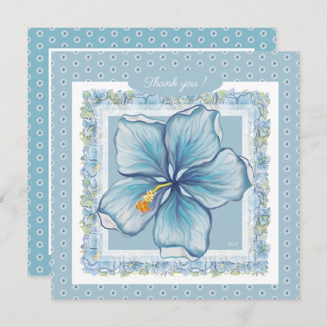 Hibiscus & lace TURQUOISE (Front/Back)