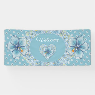 Hibiscus & lace TURQUOISE Banner