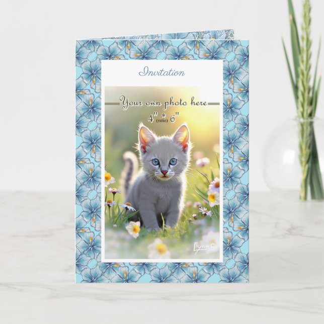 Hibiscus & lace TURQUOISE Invitation (Front)