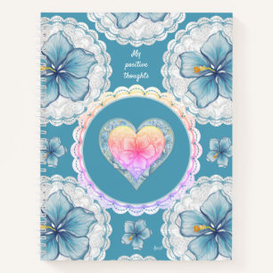 Hibiscus & lace TURQUOISE Notebook