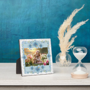Hibiscus & lace TURQUOISE Plaque