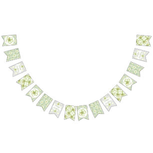 Hibiscus & lace WHITE Bunting