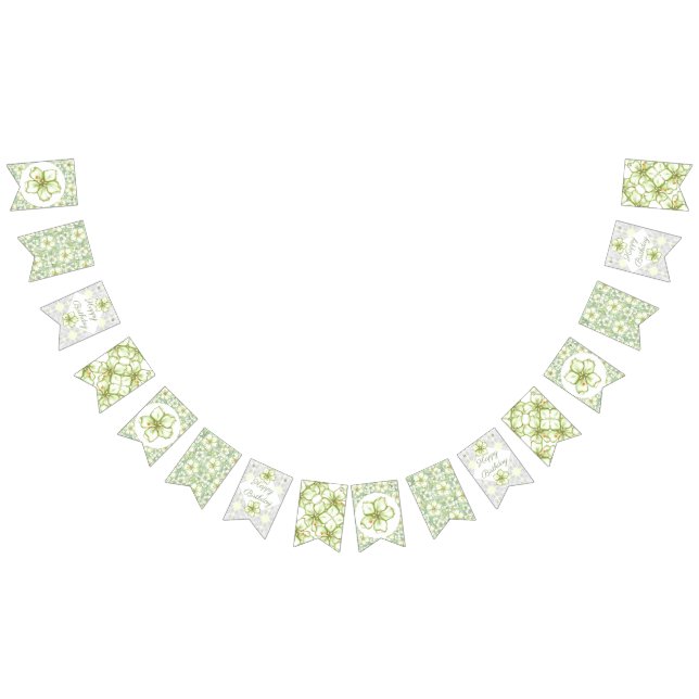 Hibiscus & lace WHITE Bunting (All)