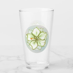 Hibiscus & lace WHITE Glass