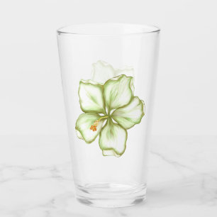 Hibiscus & lace WHITE Glass