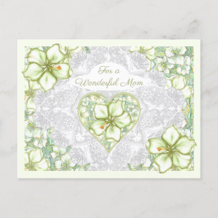 Hibiscus & lace WHITE Holiday Postcard