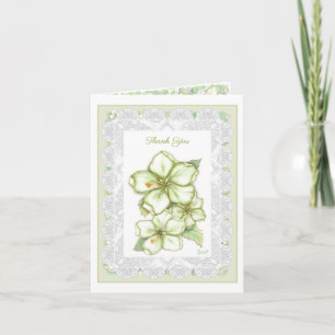 Hibiscus & lace WHITE Note Card