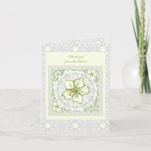 Hibiscus & lace WHITE Note Card
