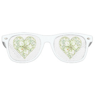 Hibiscus & lace WHITE Retro Sunglasses