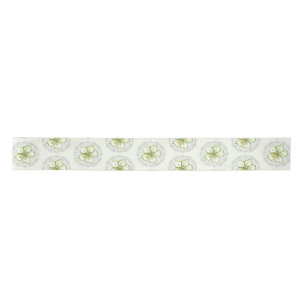 Hibiscus & lace WHITE Satin Ribbon