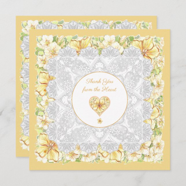 Hibiscus & lace YELLOW (Front/Back)