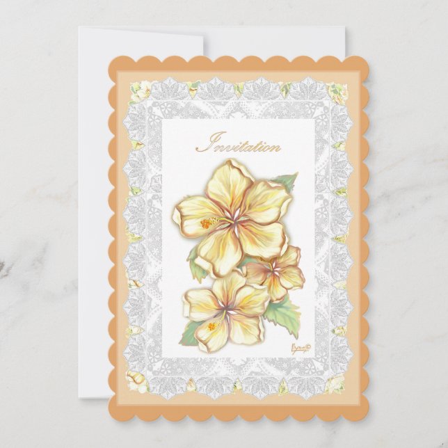 Hibiscus & lace YELLOW (Front)