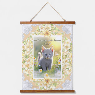 Hibiscus & lace YELLOW Hanging Tapestry