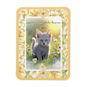 Hibiscus & lace YELLOW Magnet