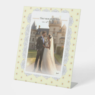 Hibiscus & lace YELLOW Pedestal Sign