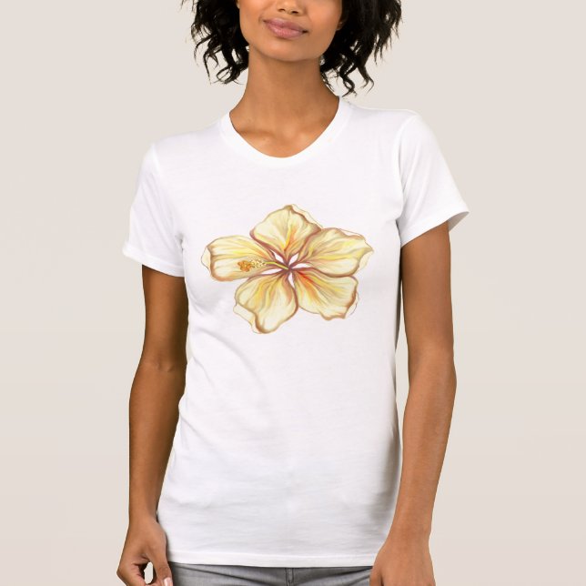 Hibiscus & lace YELLOW T-Shirt (Front)