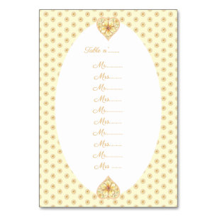 Hibiscus & lace YELLOW Table Number