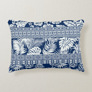 Hibiscus, leaves: Hawaiian ornament wallpaper. Decorative Cushion