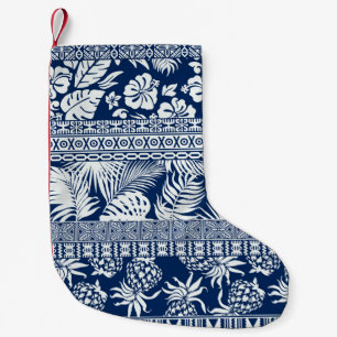 Hibiscus, leaves: Hawaiian ornament wallpaper. Small Christmas Stocking