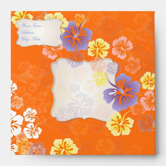 Hibiscus Leis / Hawaiian Tropical Floral Envelope (Front)