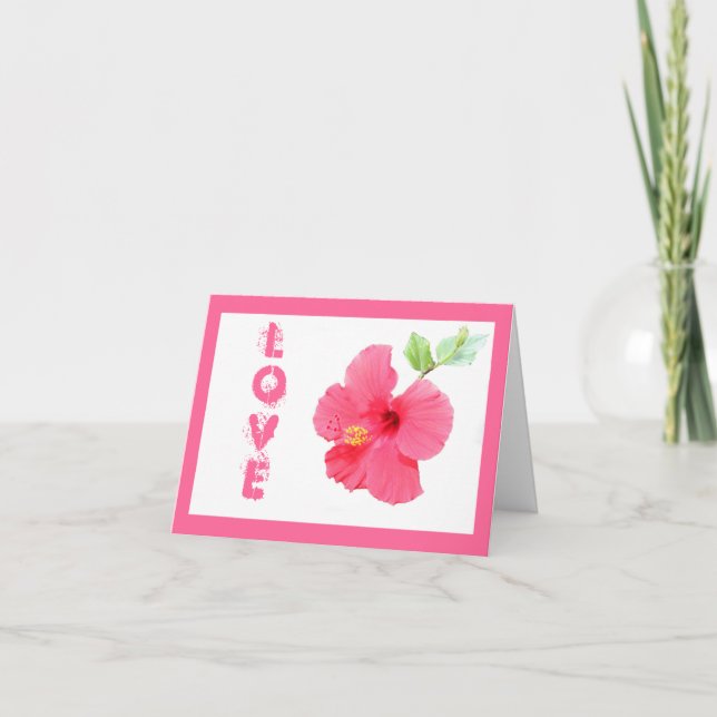 Hibiscus Love Customisable Greeting Card (Front)