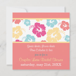 Hibiscus Luau Bridal Shower Invitation