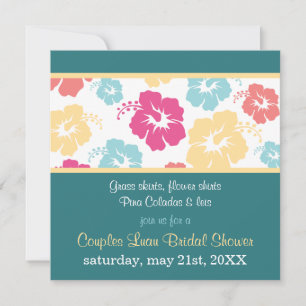 Hibiscus Luau Bridal Shower Invitation