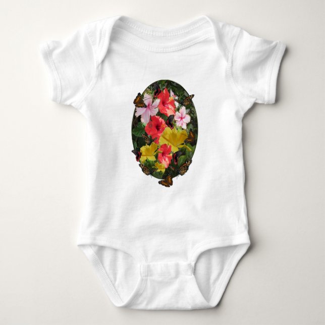 Hibiscus meeting baby bodysuit (Front)