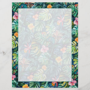 Hibiscus Monstera Jungle Custom Letterhead