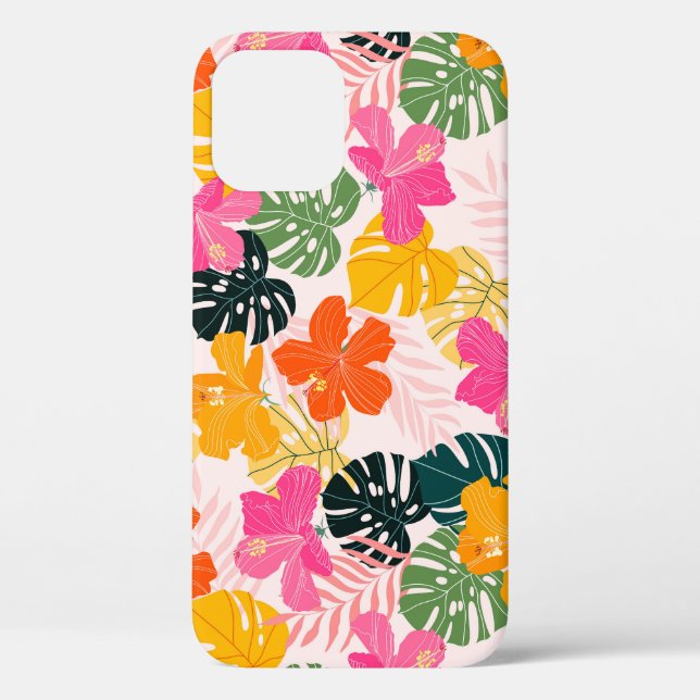 Hibiscus & Monstera: Tropical Vibrance Case-Mate iPhone Case (Back)
