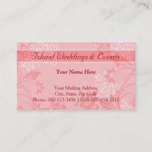 hibiscus motif.red ~ bc business card