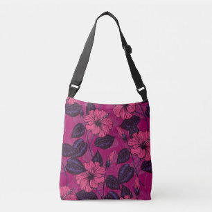 Hibiscus night crossbody bag