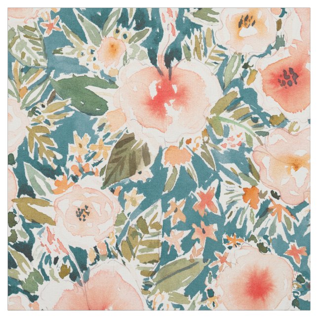 HIBISCUS NIGHTSWEATS Tropical Floral Fabric (Swatch)