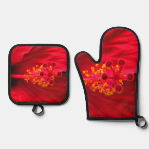 Hibiscus Oven Mitt & Pot Holder Set