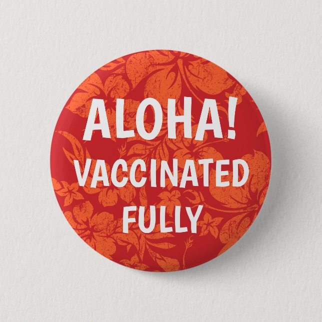Hibiscus Pareau Distressed Hawaiian Vaccinated 6 Cm Round Badge (Front)