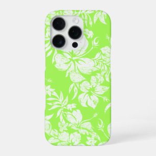 Hibiscus Pareau Hawaiian Floral Lime Green iPhone 16 Pro Case
