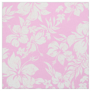 Hibiscus Pareau Hawaiian Floral Tropical Pink Fabric