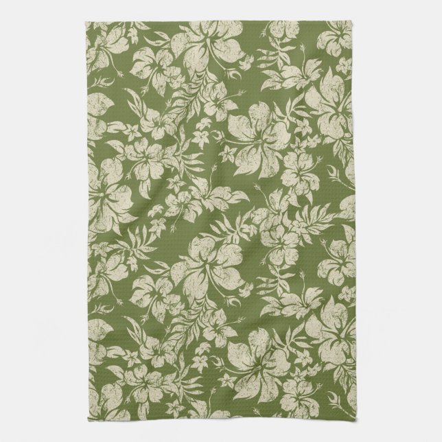 Hibiscus Pareau Hawaiian Kitchen Towel (Vertical)