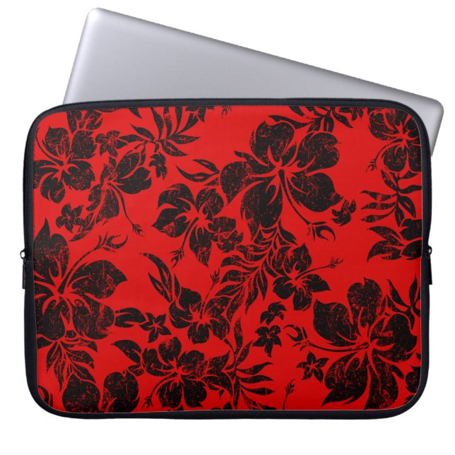 Hibiscus Pareau Hawaiian Neoprene Wetsuit Laptop Sleeve (Front)