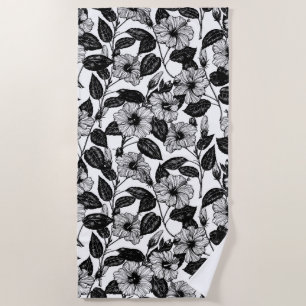 Hibiscus pattern beach towel