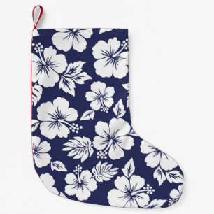 Hibiscus pattern small christmas stocking