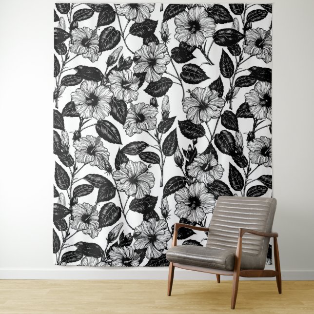 Hibiscus pattern tapestry (In Situ)