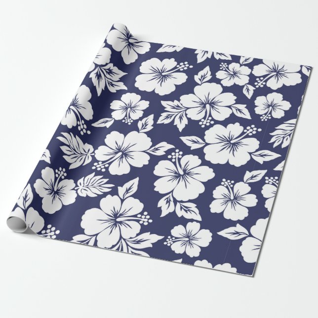 Hibiscus pattern wrapping paper (Unrolled)