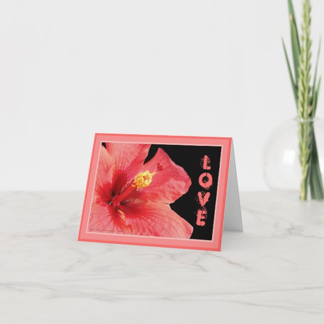 Hibiscus Personalised Greeting Card (Front)